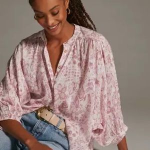 Anthropologie Pilcro Blouse Pink XL